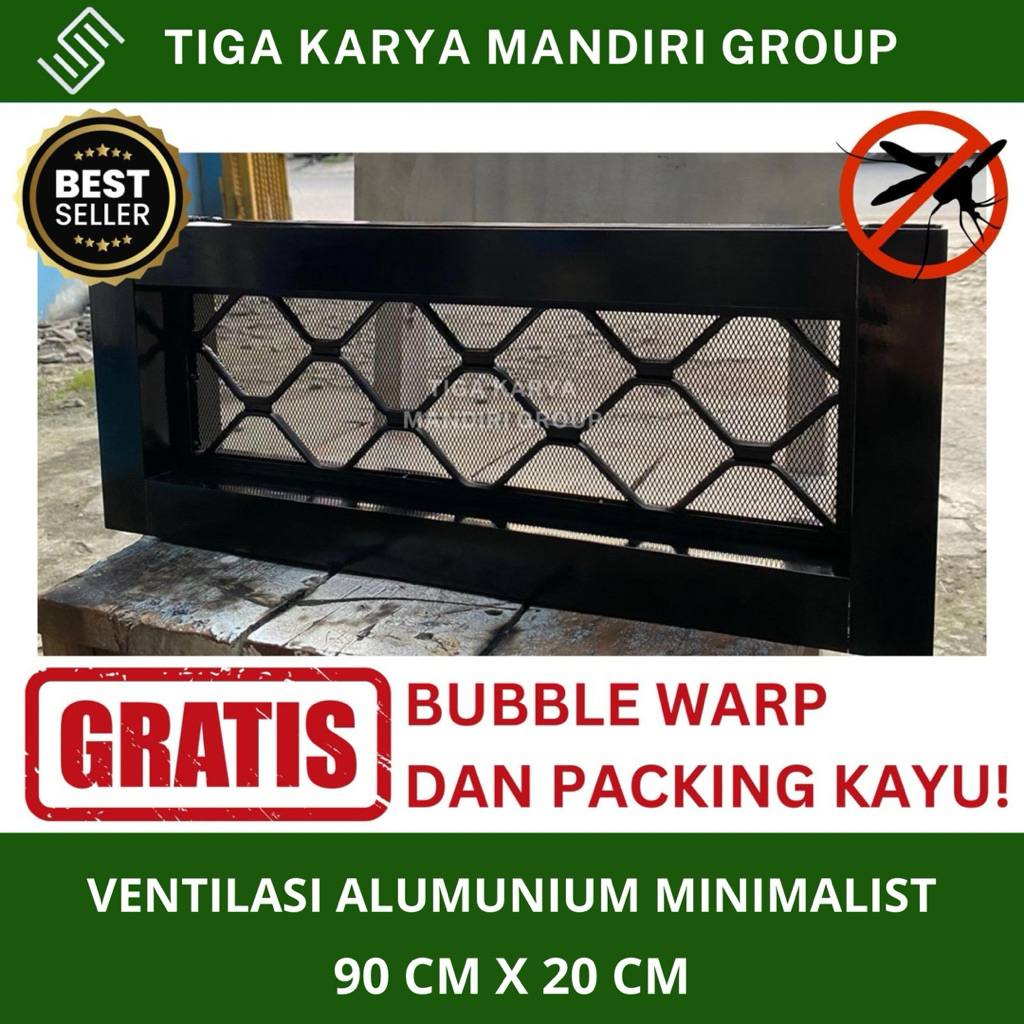(VENTILASI KAWAT NYAMUK ALUMUNIUM ANTI KARAT +TRALIS ANTI KARAT 90CM X 20CM/VENTILASI KAWAT NYAMUK A