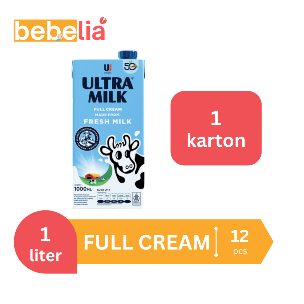 

Ultra Milk Susu UHT Full Cream 1 liter 1 dus isi 12 pcs