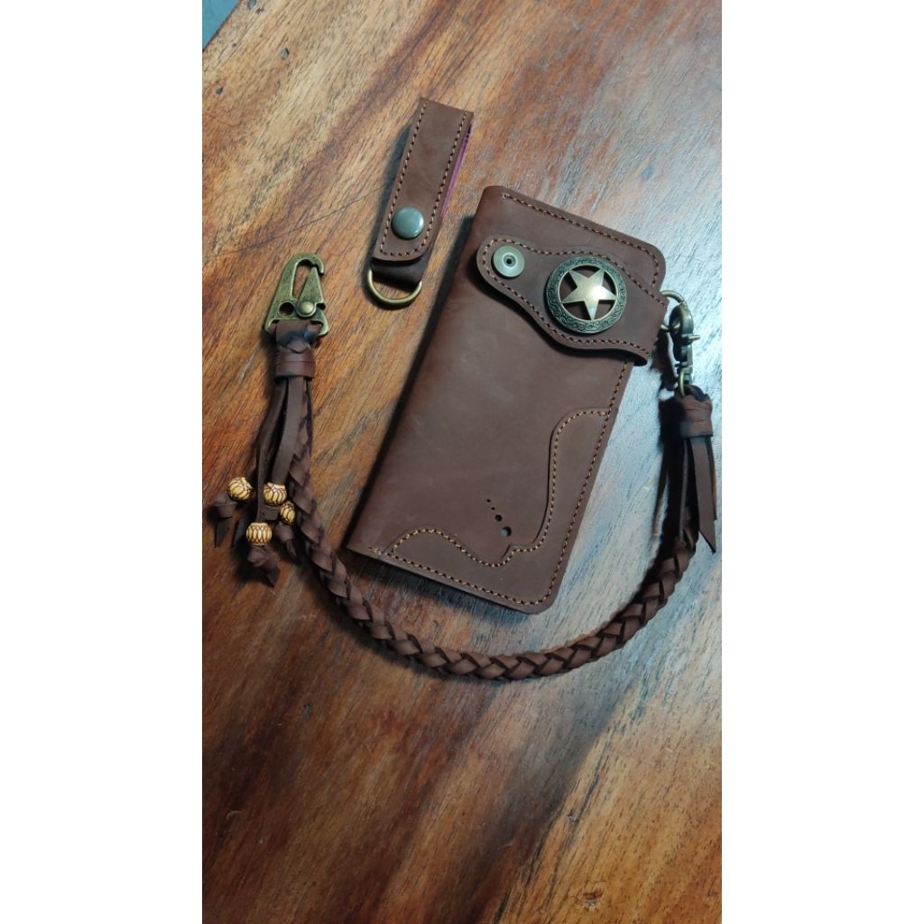 DOMPET BIKERS PANJANG TALI DOMPET KULIT ASLI DOMPET PRIA DOMPET COWOK DOMPET MASAKINI / HMUL.ID