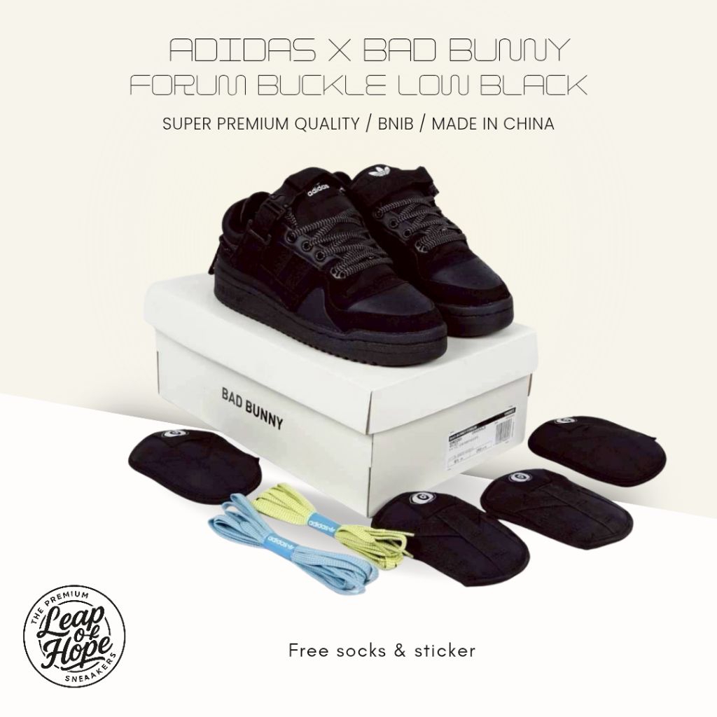 Sepatu Bad bunny x Adidas buckle low black