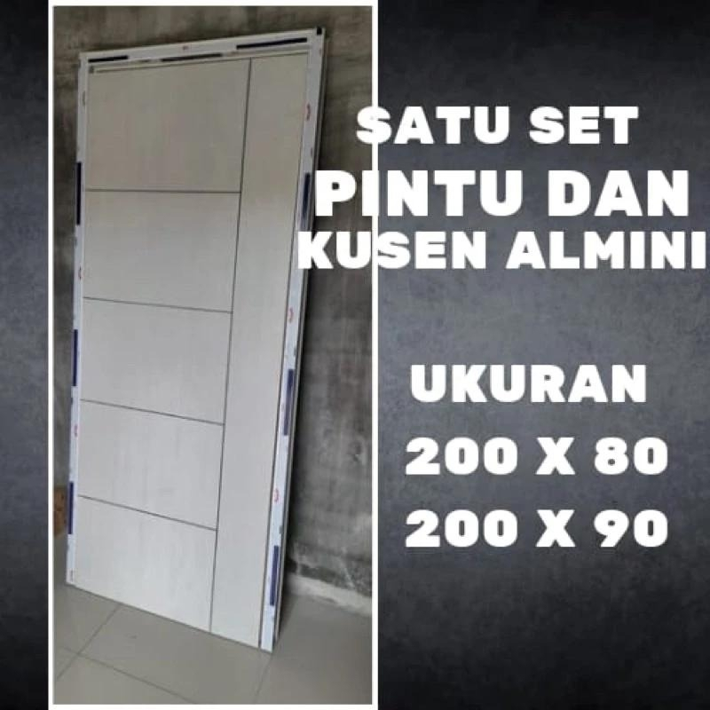 Satu Set Pintu + Kusen Alumunium Tinggal Pasang / Kusen Pintu Aluminium