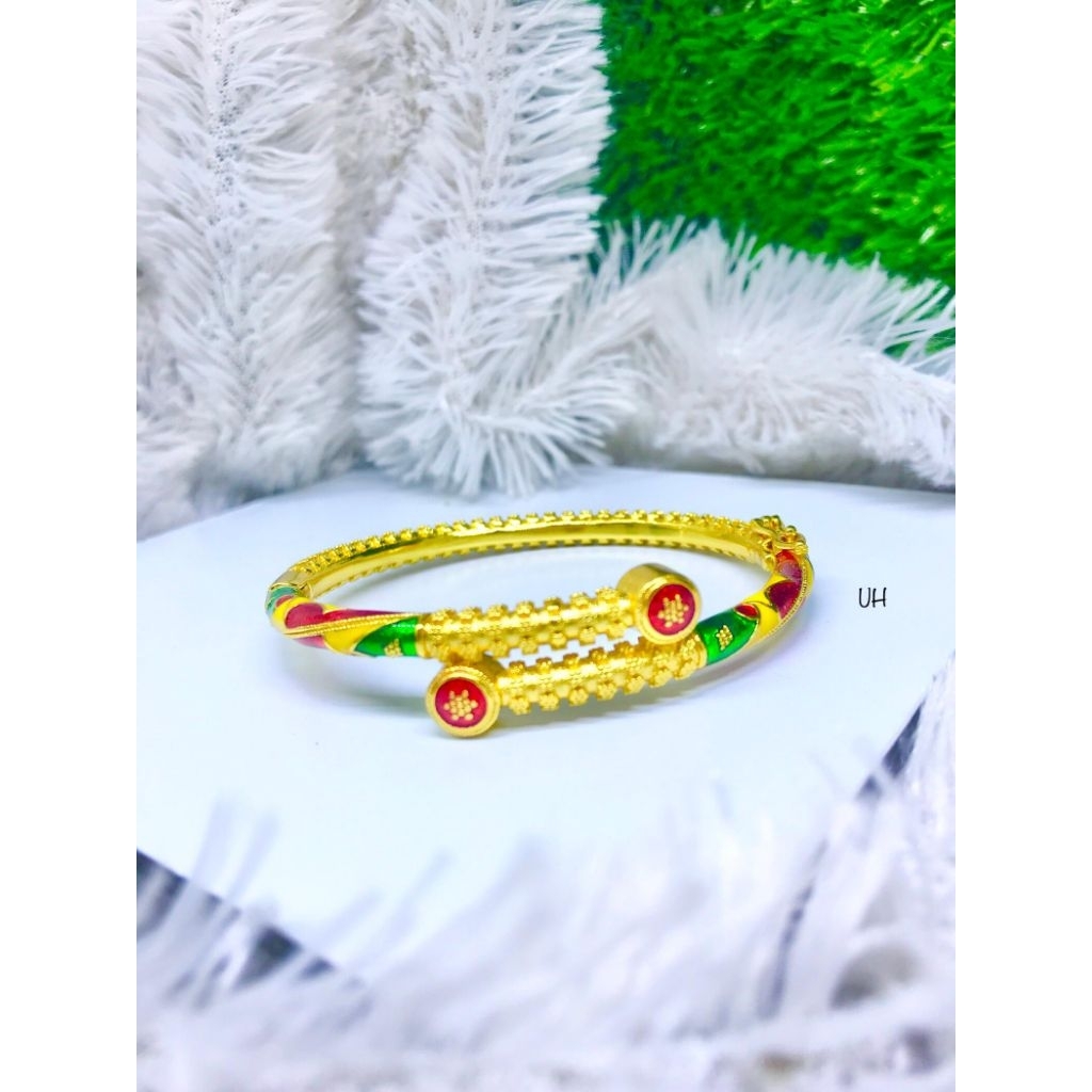 Gelang keroncong dubai model tinju lapis emas mewah 0195