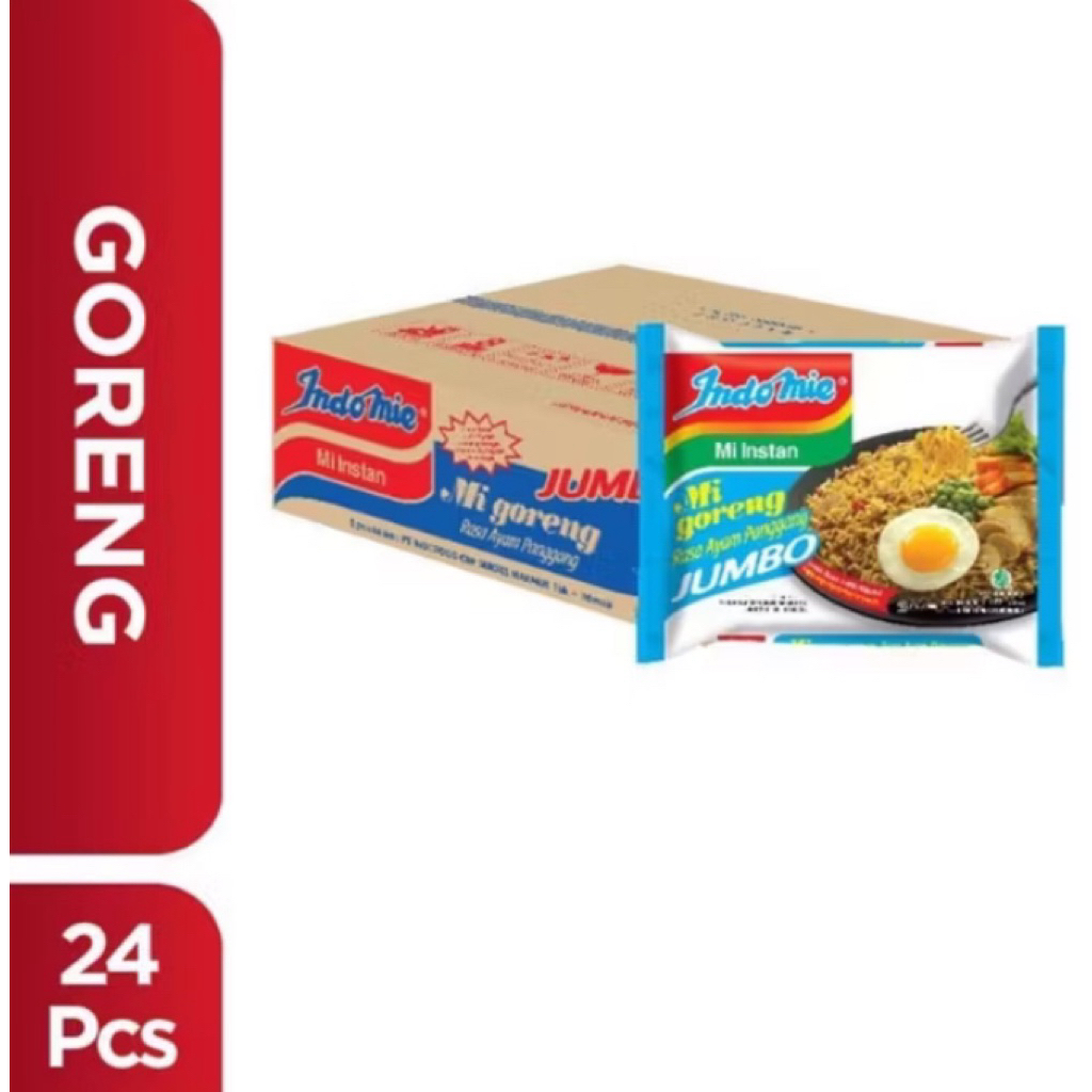

Indomie Mie Goreng Jumbo Rasa Ayam Panggang 1 Dus 24 Pcs