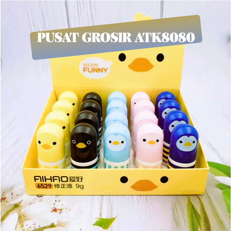 

[PGATK] Tape Ex Cair Karakter Tip X Korea. Correction Pen Duck Correction Pen.