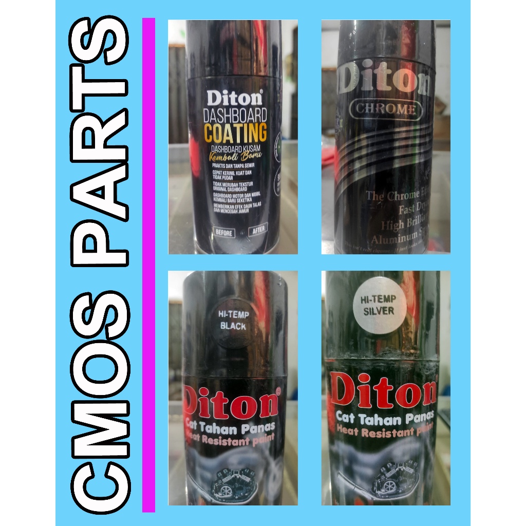 Pylox Pilox Diton Dashboard Coating Hitam Black 300 400CC | Cat Semprot Tahan Panas Hi Temp Chrome