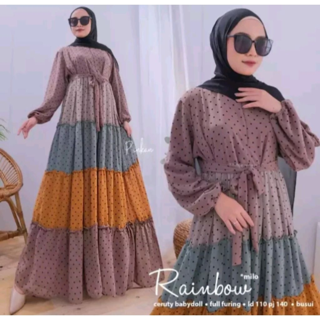 Gamis Polkadot Ceruty Babydoll