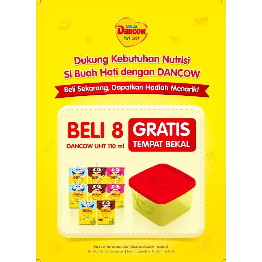 

❤️ GISELLA ❤️ 8 Pcs Dancow Uht 110ml Free Tempat Bekal Terlaris