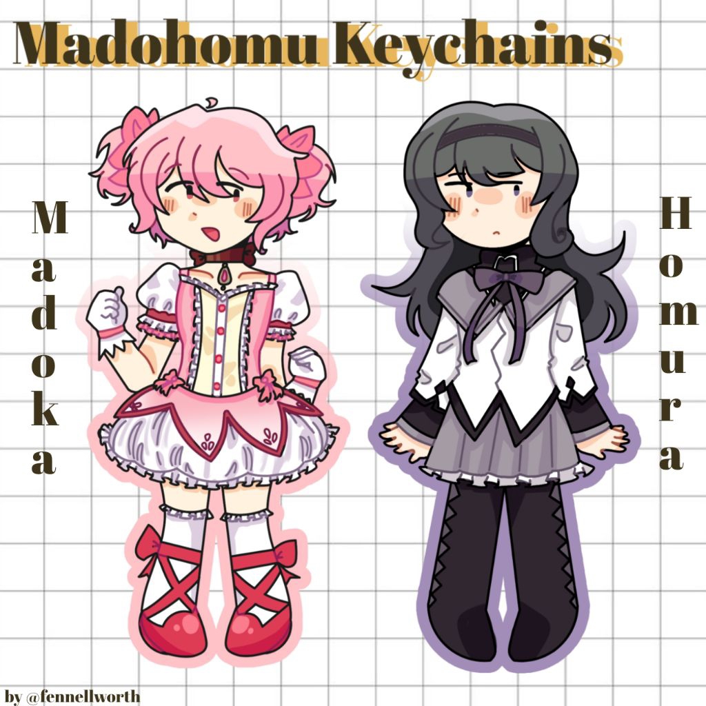 [LIMITED STOCK] Madoka Magica (Madoka & Homura) Keychains
