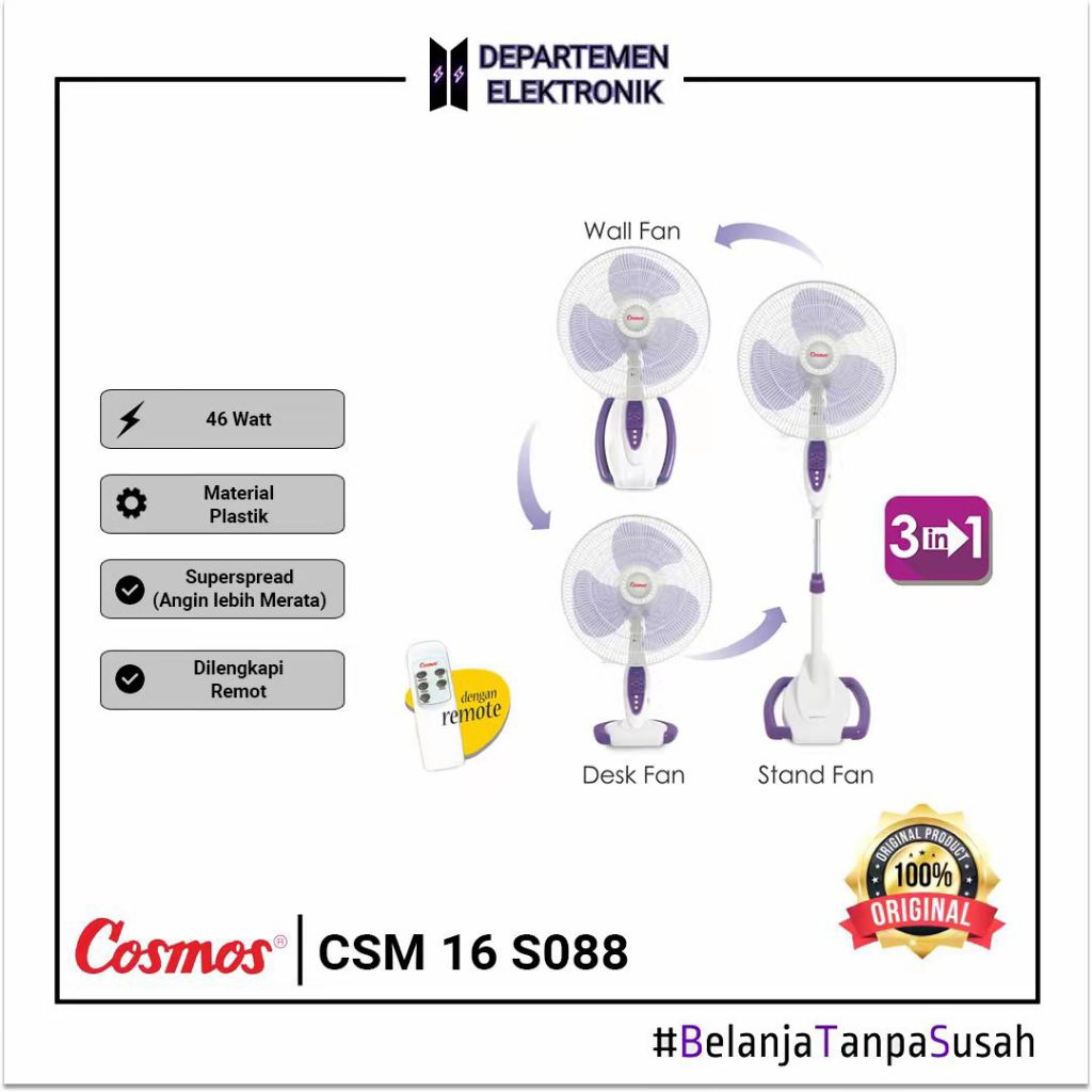 Cosmos Fan / Kipas Angin Cosmos – 3in1 16 S088