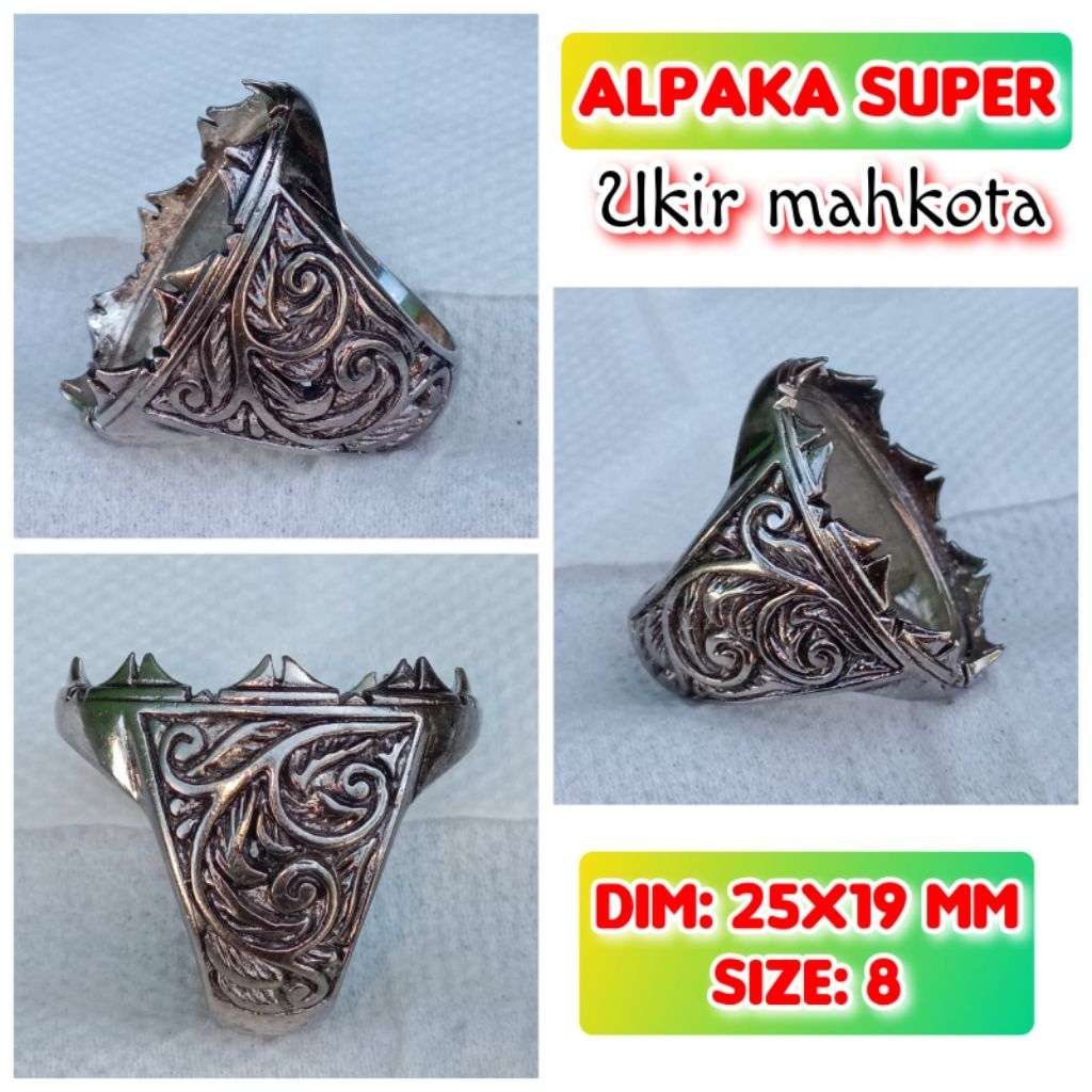 cincin emban batu akik batu permata alpaka super ukir Bali.51
