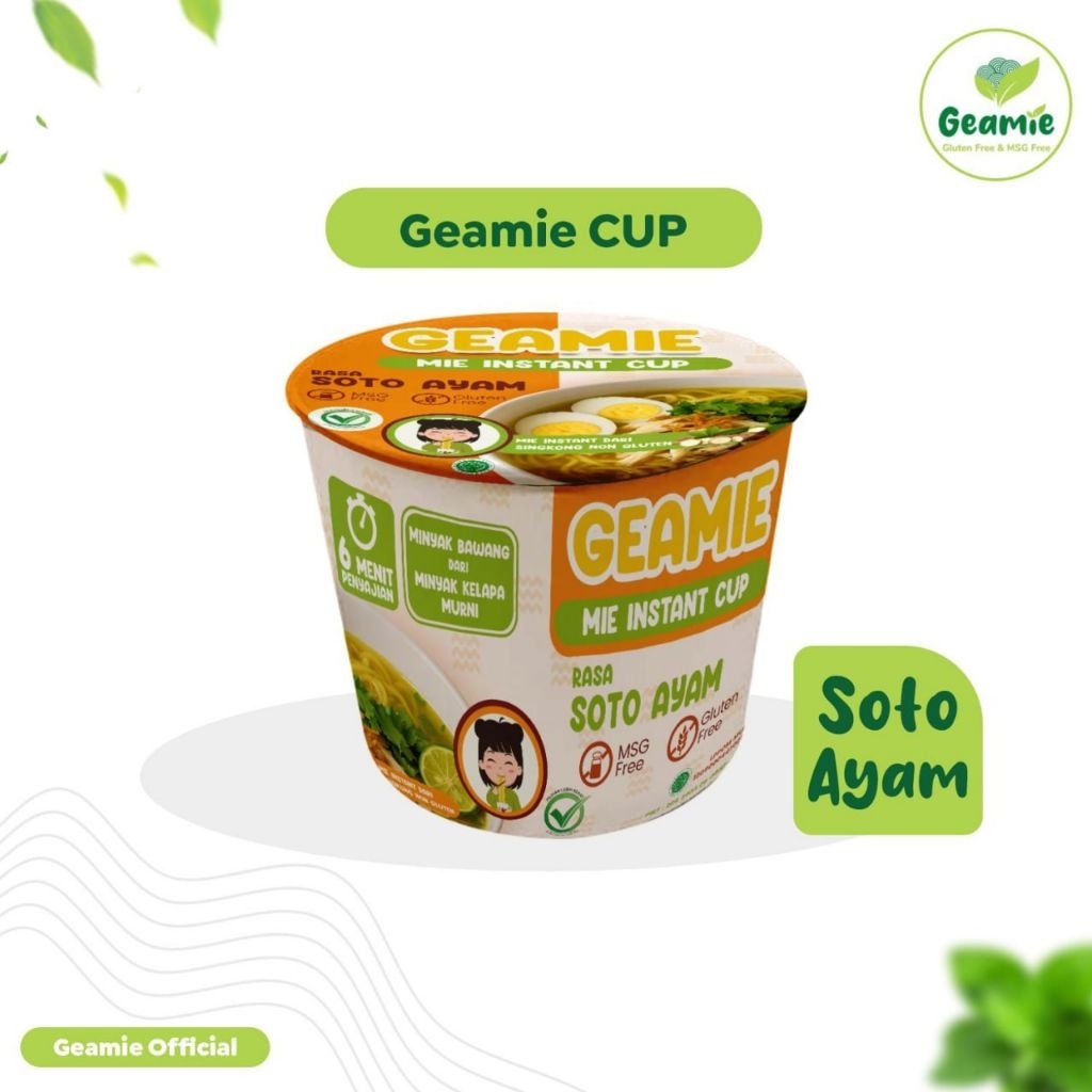 

Mie Cup Gluten Free Non MSG Geamie Soto Ayam