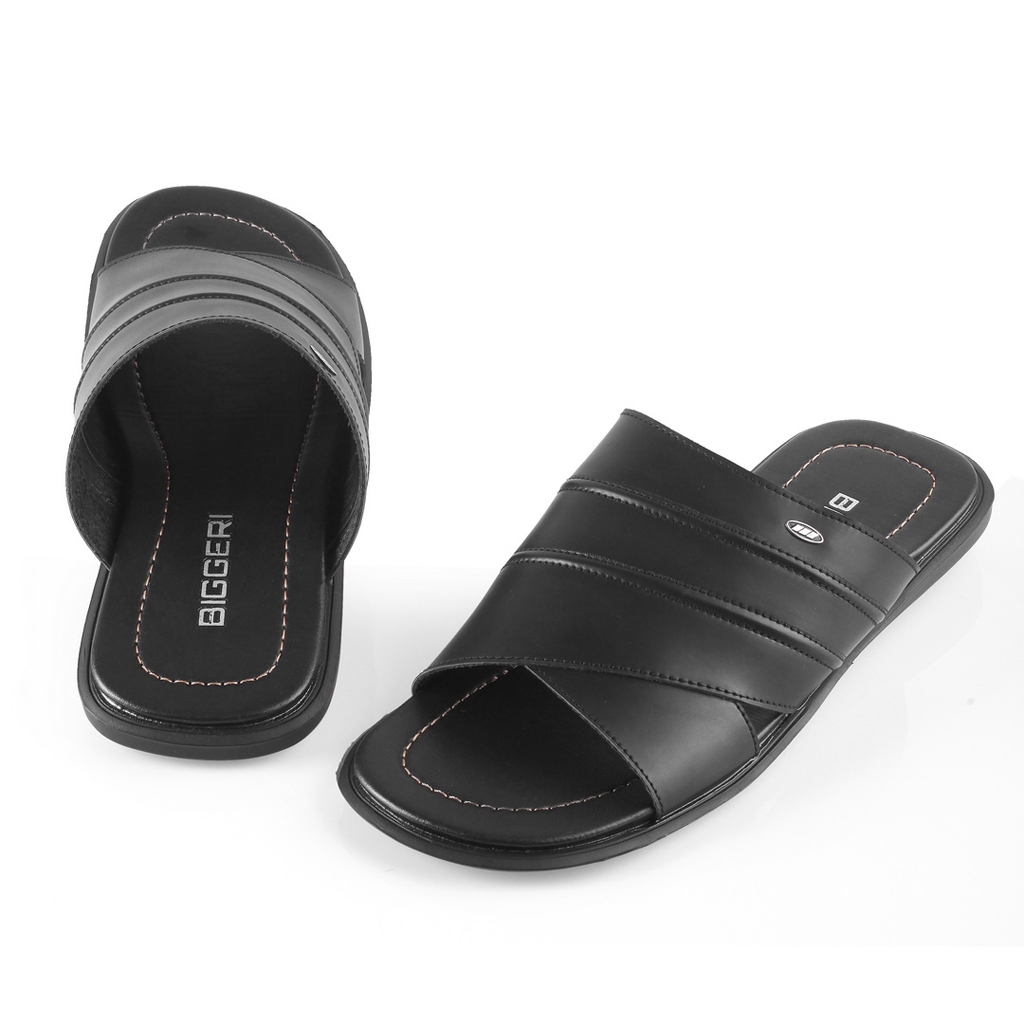 Sandal Big Size 44 45 46 47 Pria Dewasa Jumbo Kulit Berkualitas Original Ukuran Besar Hitam