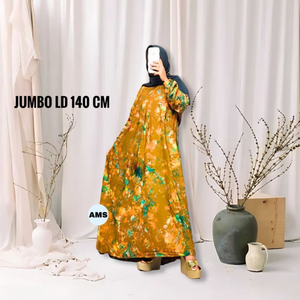 Gamis Twill Jumbo Ld 140cm Ori Tebal Premium Daster Twil Batik Altha MS Tuwil Abstrak Twiil Pelangi 