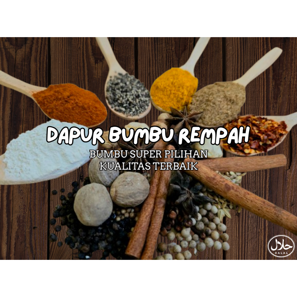 

DAPUR BUMBU REMPAH / ALL VARIAN / SPICES & HERBS / BUMBU DAPUR PREMIUM / TERMURAH & TERLARIS