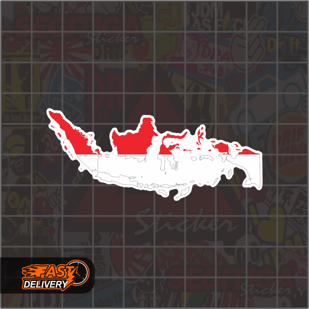

Sticker Peta Indonesia Merah Putih Ukuran 7 x 3 Cm