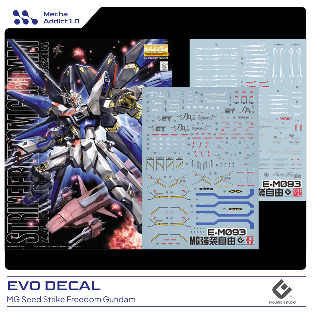 Water Slide Decal MG Seed Strike Freedom Gundam by EVO SIMP