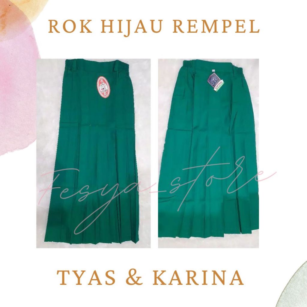 Rok Hijau Rempel , Rok Hijau SMP, Rok Rempel Hijau, Rok Hijau Merek Tyas