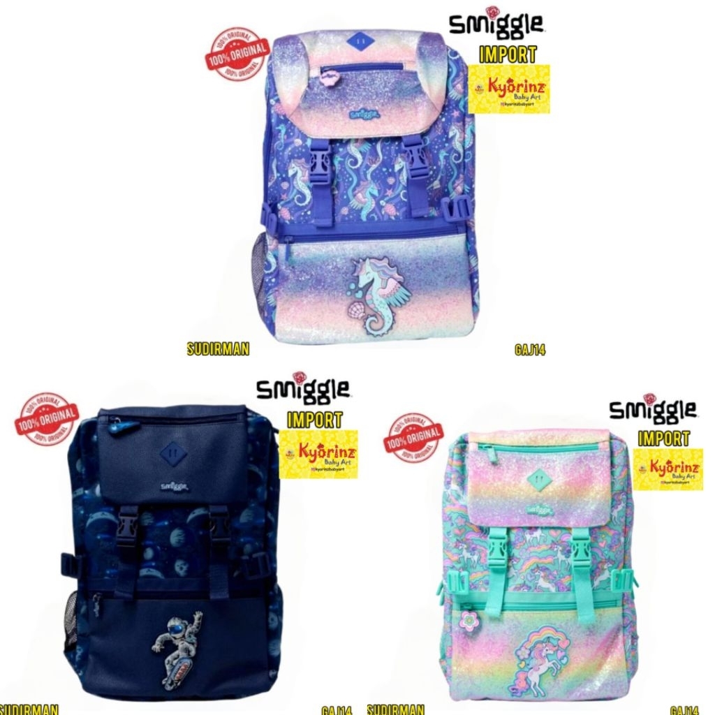 Kyorinz Tas sekolah SMIGGLE anak perempuan/laki-laki Tas Ransel Sekolah Import SMIGGLE Anak cewek/co