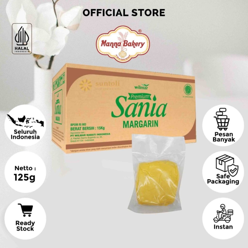 

SANIA / Margarin premium /margarin sania premium kemasan ecer/ 125Gr / Mentega / Butter Ready stok//