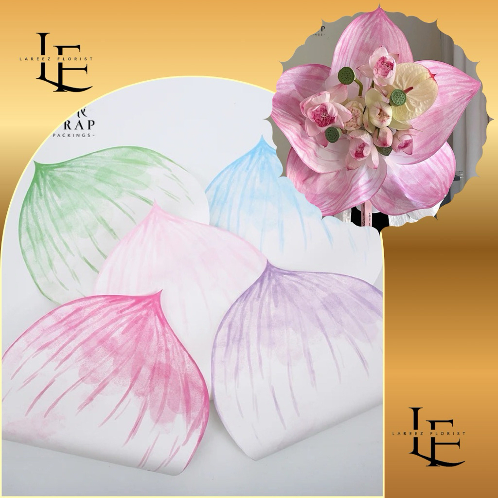 

[1 PACK/ 15 LEMBAR] Flower Wrapping Paper Korean Petal Pastel Shaped Paper Kertas Bungkus Pembungkus Bouquet Bucket Bunga Motif Kelopak Kupu Kupu Butterfly