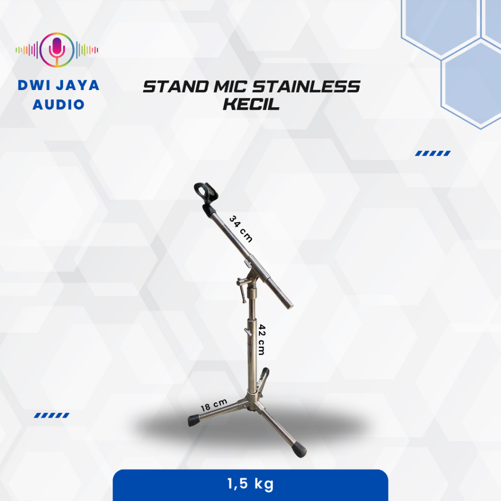 Stand Mic Stainless Steel Kecil | Stan Mic Stenlis Pendek