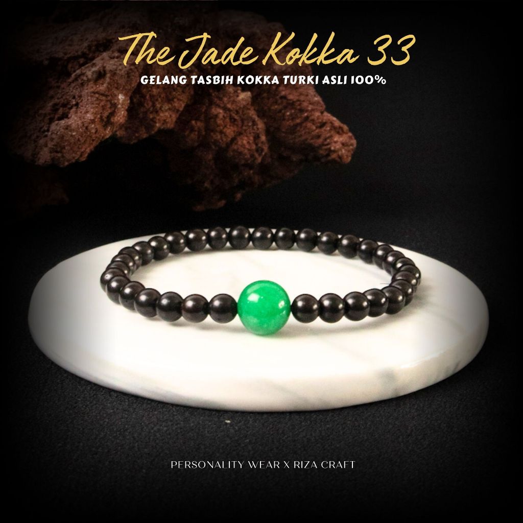 JADE KOKKA 33 - Gelang Tasbih 33 Butir Kayu Kokka Kaokah Koka Kaoka Original Aesthetic Pria Wanita K