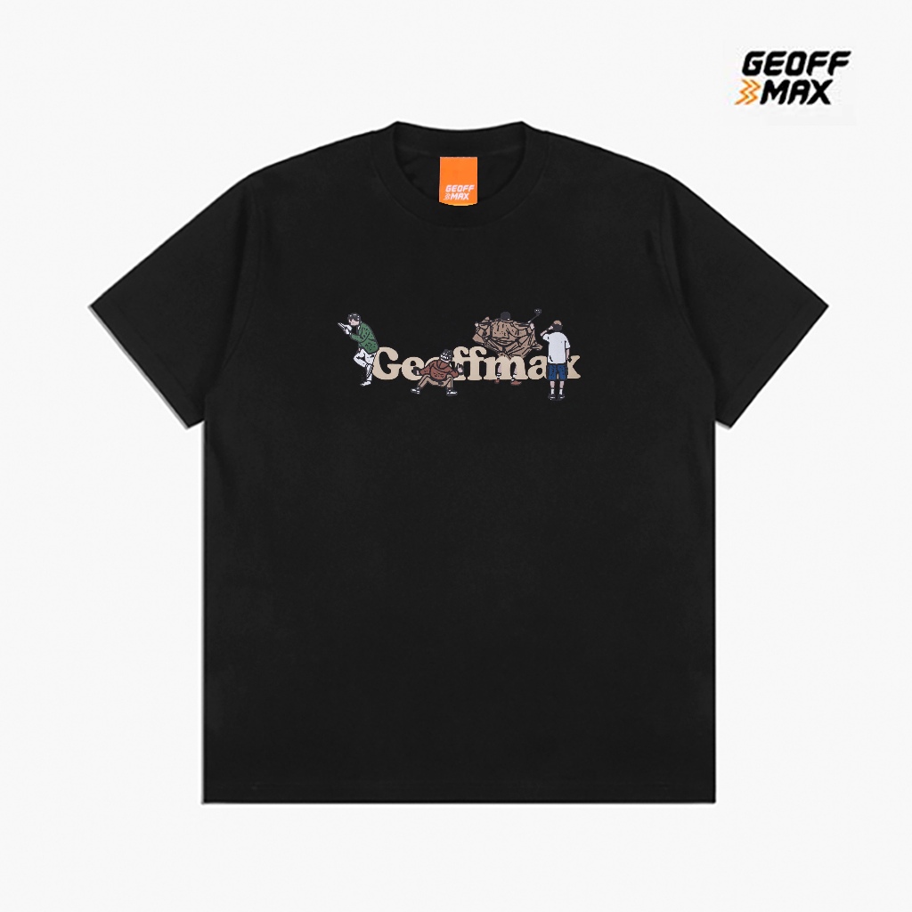 Geoff Max Petra SS Compact™ Black Regular Fit Tee T-Shirt Lengan Pendek Pria & Wanita Unisex