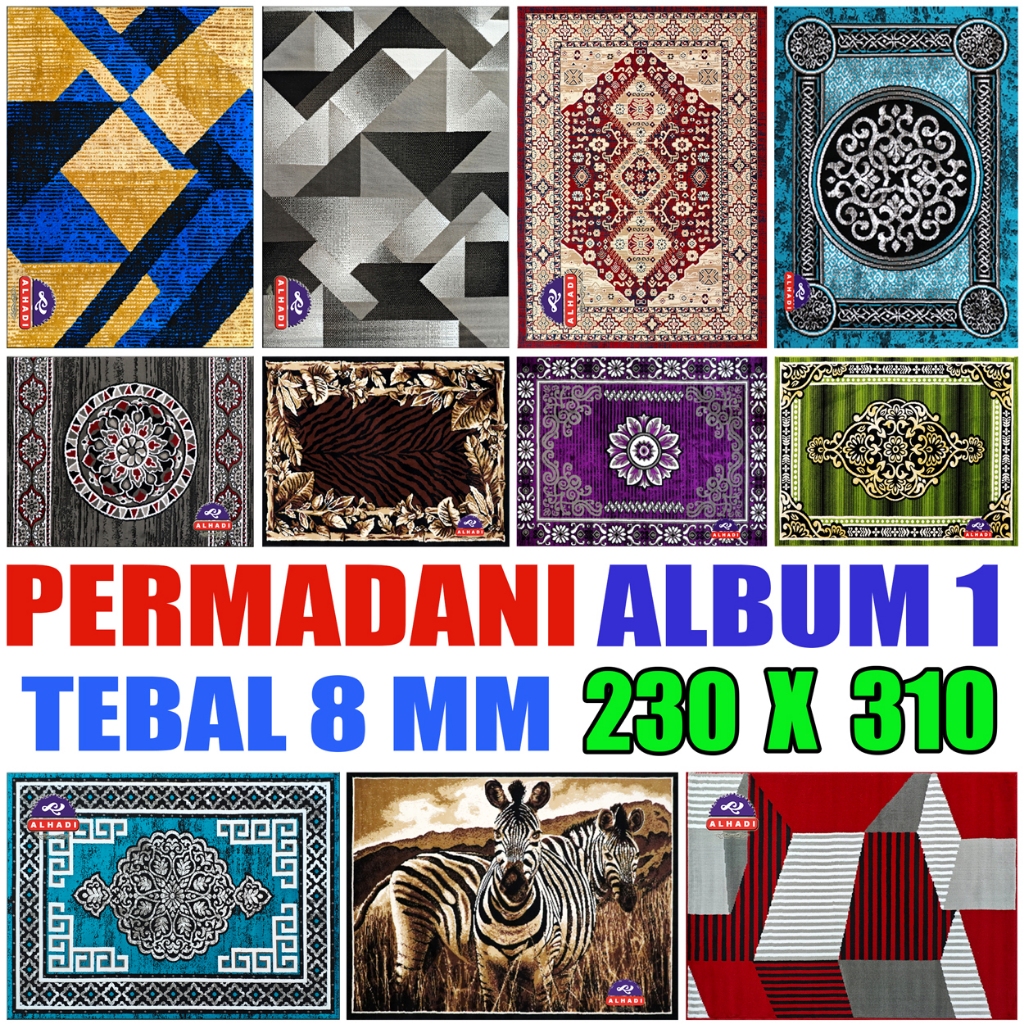 Alhadi Permadani 230 x 310cm Tebal 8mm Karpet Lantai Shabel Mobel Afbel Abstrak Modern Klasik 1