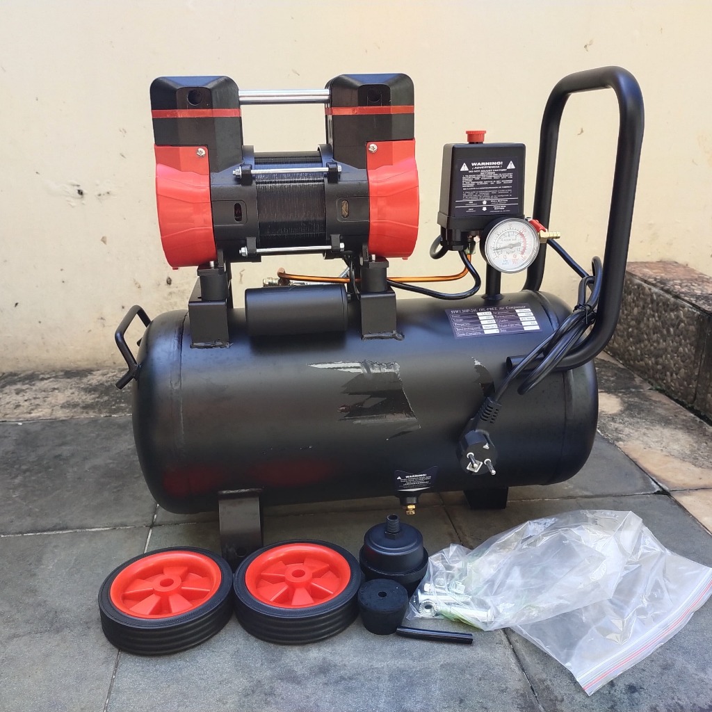 MAXPUMP Air Kompresor Angin Listrik 30L Oilless Air Compressor Silent Kompresor Angin Tanpa Oli