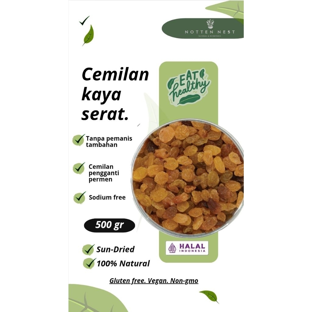

Golden Raisin 500gr/Kismis Kuning | Kismis Sehat Tanpa Pengawet