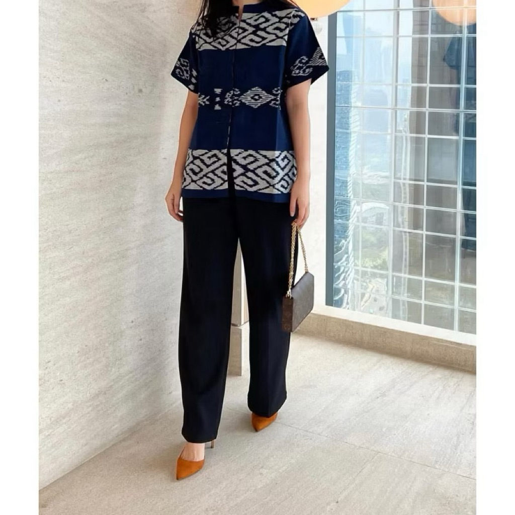 blouse tenun atasan wanita baju tenun kantor