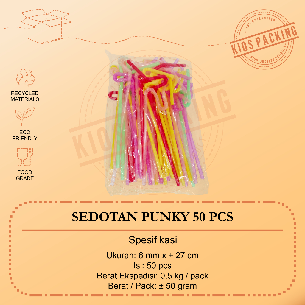 Sedotan Plastik Punky | Spiral | Ulir @50pcs