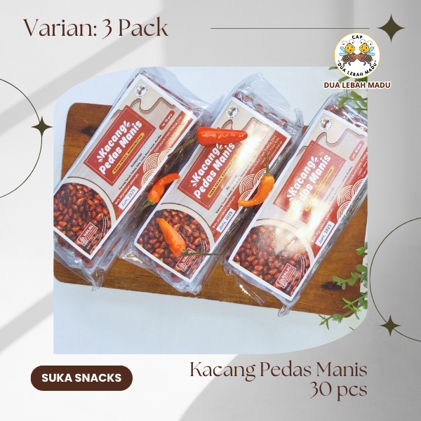 

[3 PACK] SS - KACANG TANAH PEDAS MANIS 30 PCS - DUA LEBAH MADU / KACANG BALADO / KACANG PEDAS