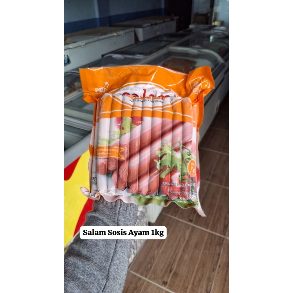 

Salam Sosis Ayam 1kg Frozen food cik ntik Jambi cemilan jajanan seblak korea jepang