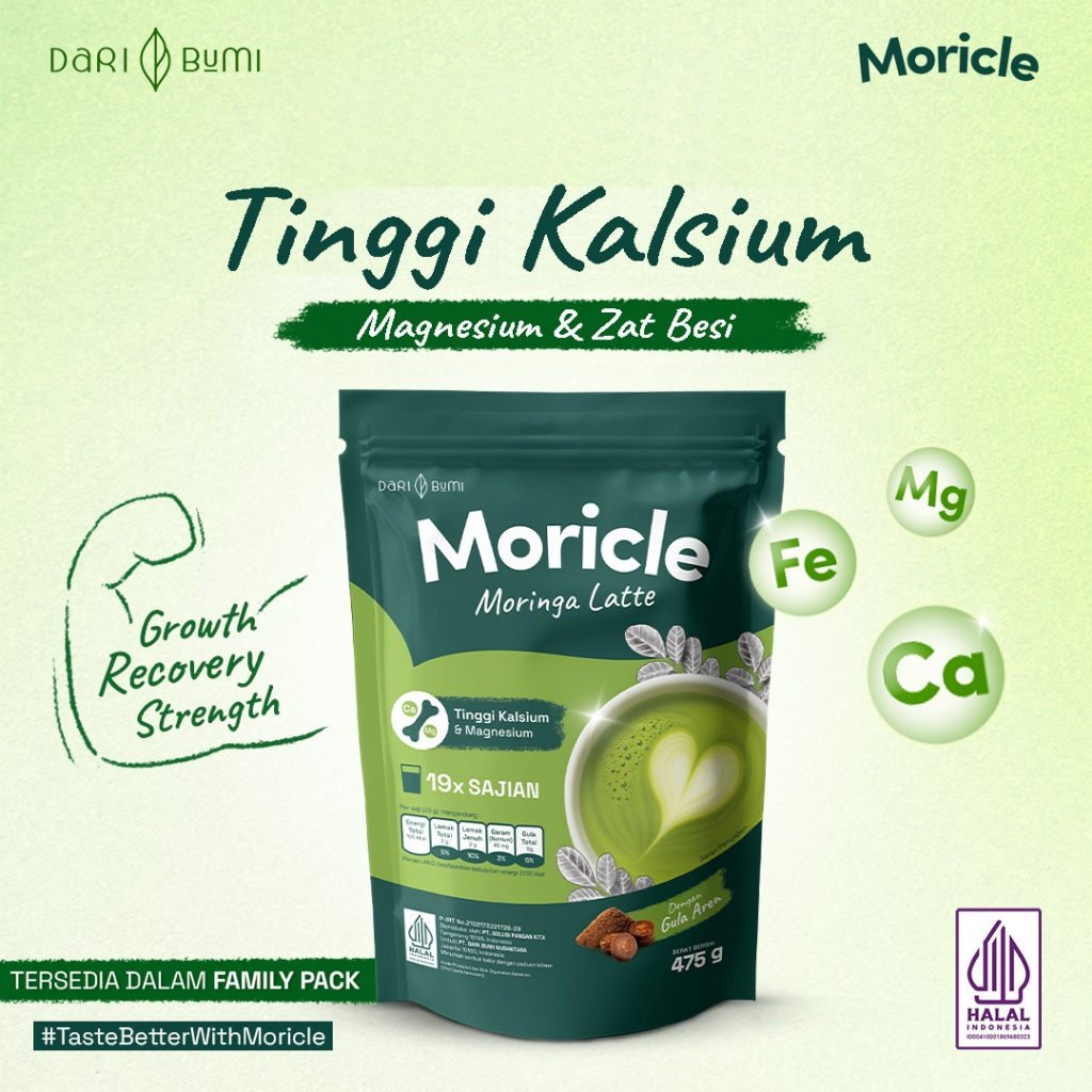 

G&C Dari Bumi Moricle Moringa Latte Minuman Bubuk Daun Kelor Latte