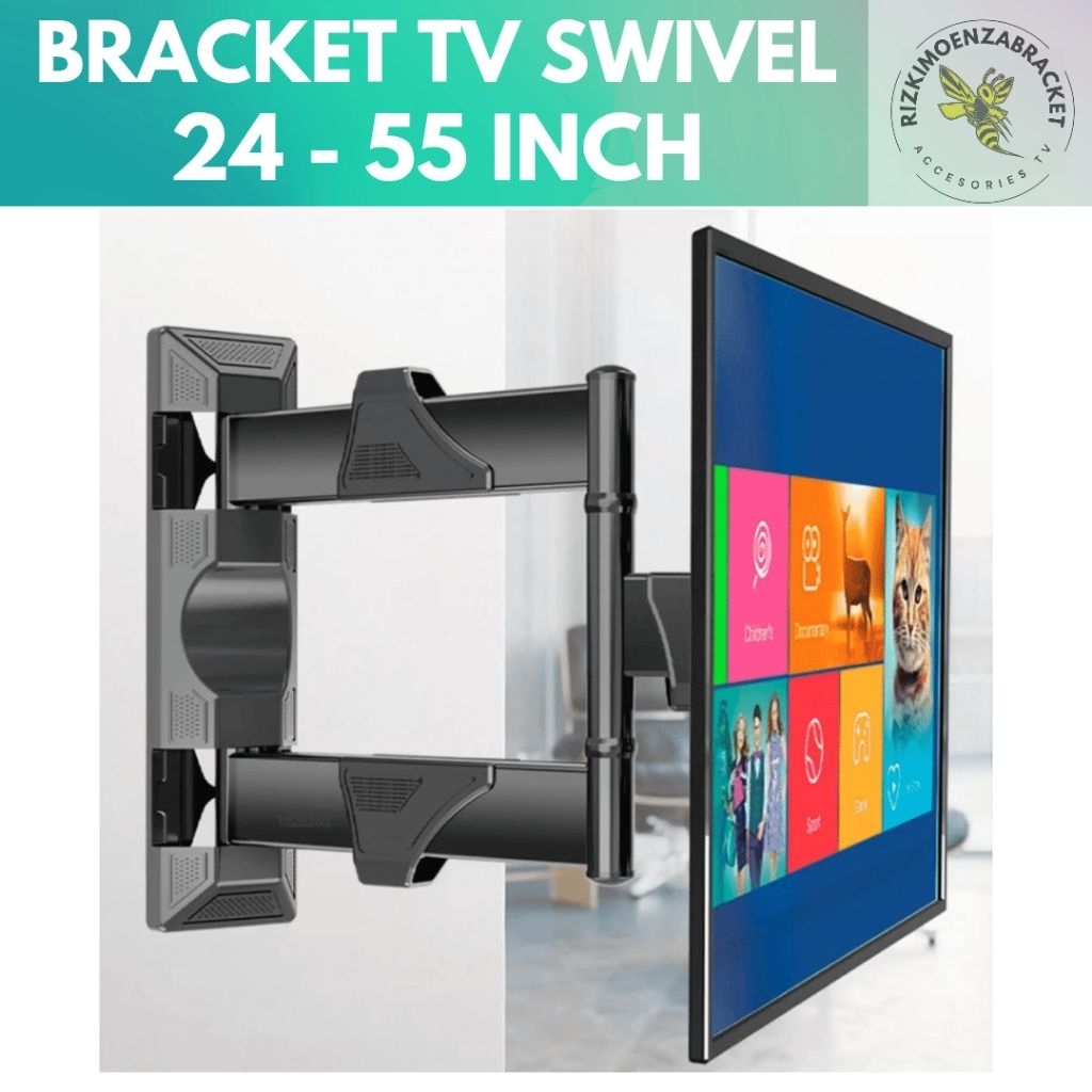 Braket / Bracket TV Swivel 32 40 42 50 55 60 65 70 75 Inch Bisa Geser Kana Kiri