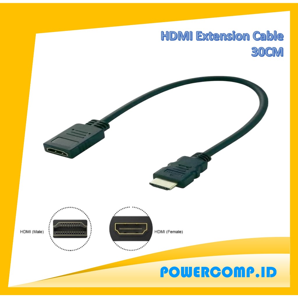 Kabel Perpanjangan HDMI 30CM HDMI Extension Cable HDMI Extender 30CM Male to Female Adapter - HDMI E