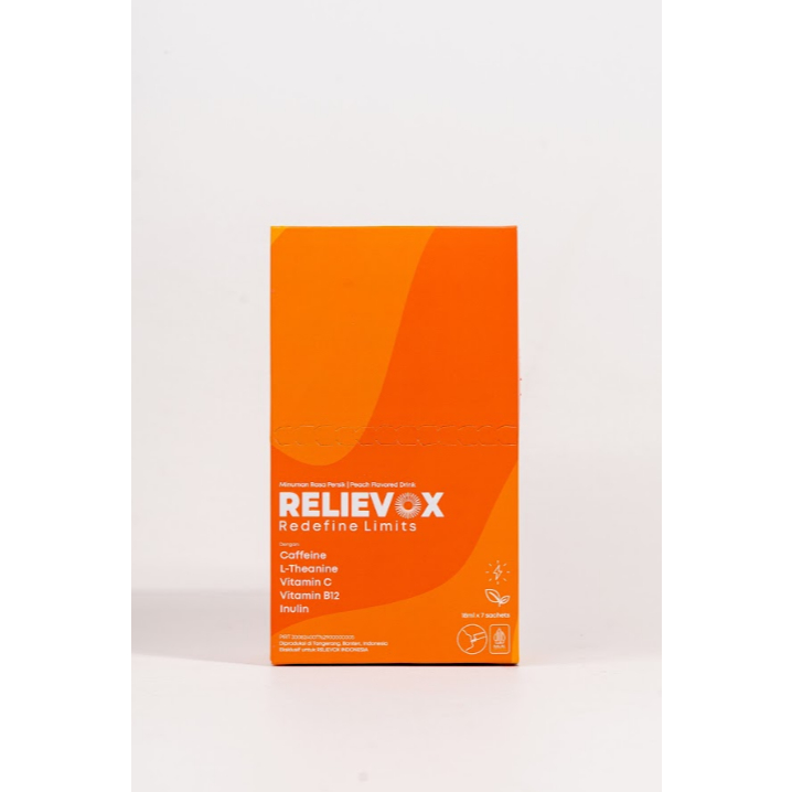 

3 Box RELIEVOX! Teman Nugasmu Malam Ini – 18ml Sachet Siap Minum – Caffeine, L-Theanine, Vitamin C & B Kompleks dengan Stevia