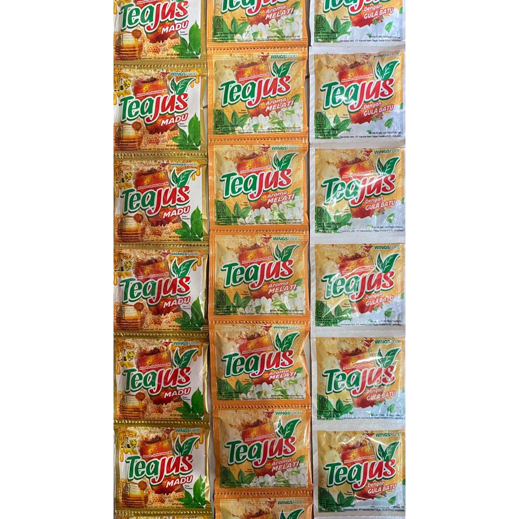 

minuman teajus - minuman seduh - minuman instant - minuman serbuk - 1renceng isi 10