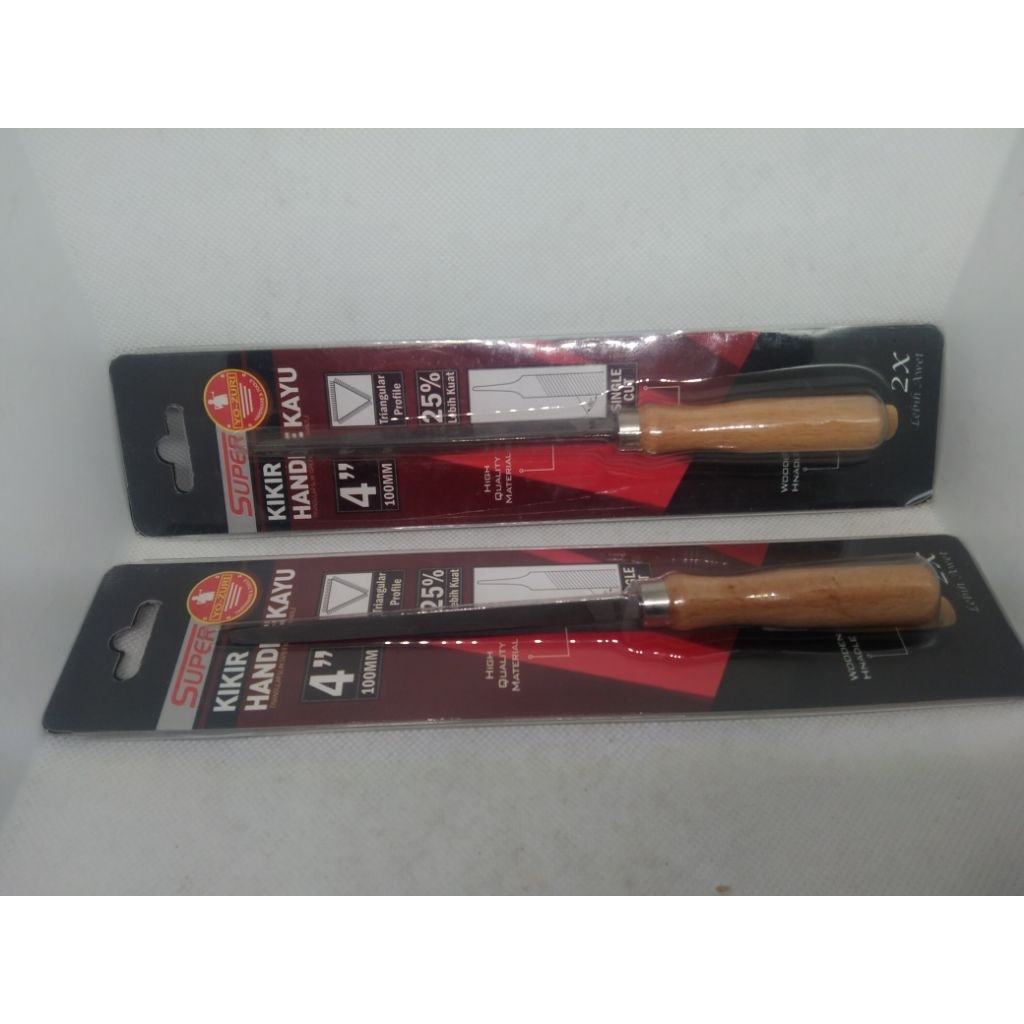 YOZURI Kikir SEGITIGA Gergaji gagang Kayu 4"inch