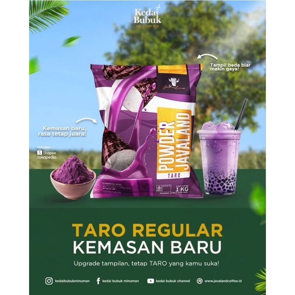 

Javaland Bubuk Minuman Rasa Taro 1Kg - Regular Plain | Bubble Powder Drink Boba