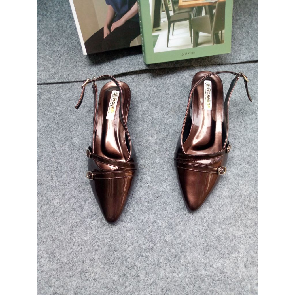 sepatu heels mules kekinian terbaru 3cm big size