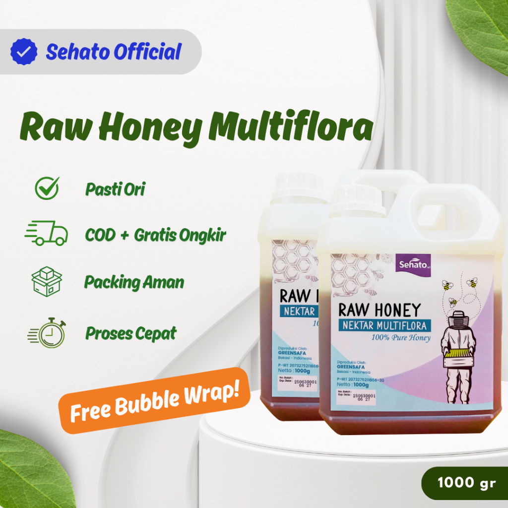 

Sehato Raw Honey Nektar Multiflora 1000gr - Madu Murni Asli