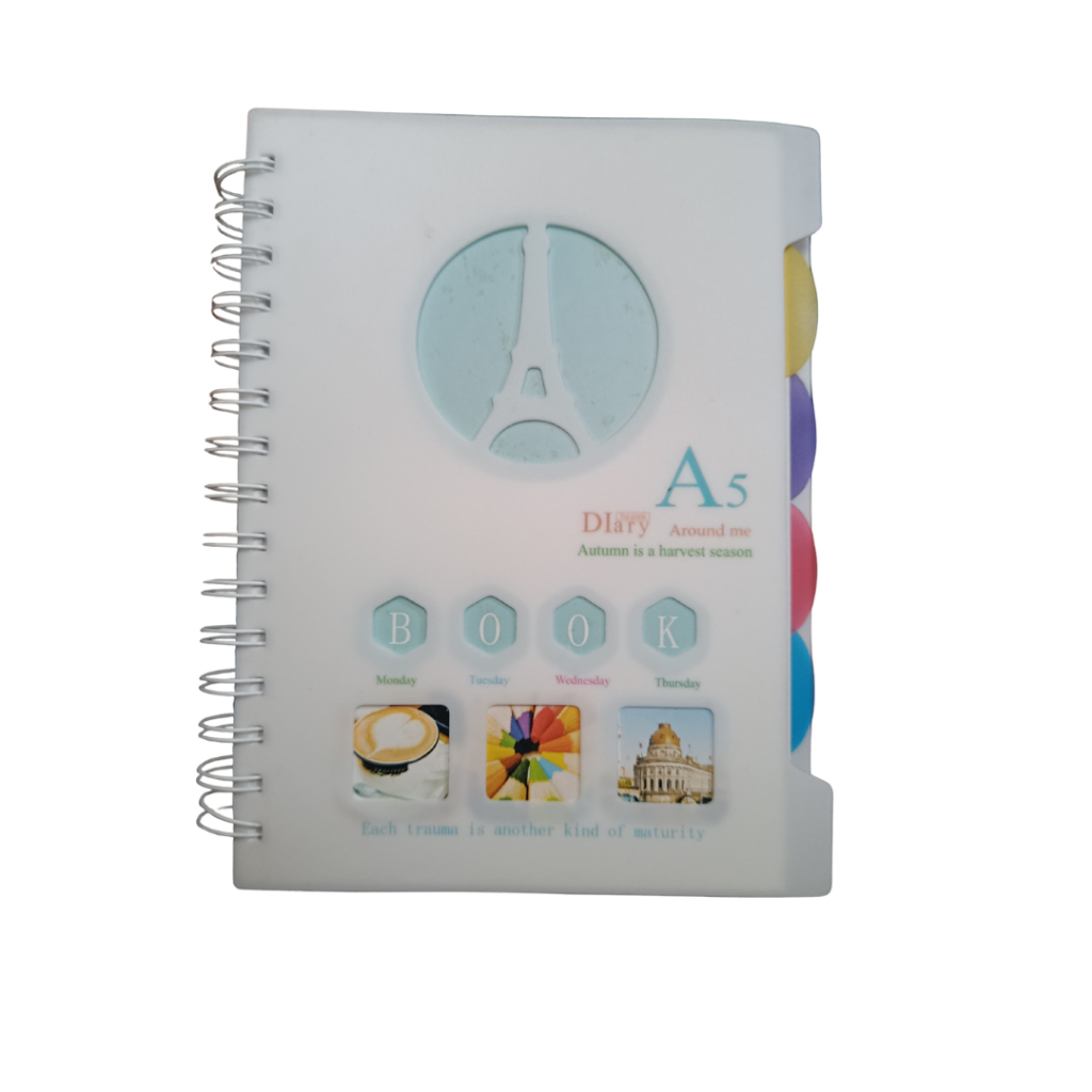 

Buku Binder Diary Notebook Ring Spiral Hard Cover Plastik Paris A5 Index