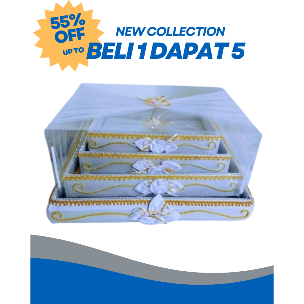 

Box Kotak Seserahan 1 set Isi 5 Pernikahan Full Mika Tempat hantaran mewah