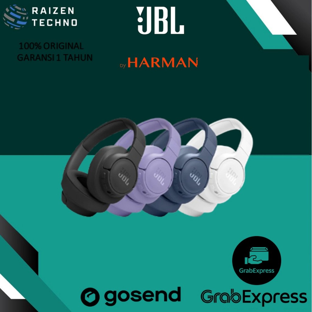 JBL Tune 770NC Over-Ear Headphone Adaptive Noise Cancelling Wireless Bluetooth 5.3 70 Jam - Hitam