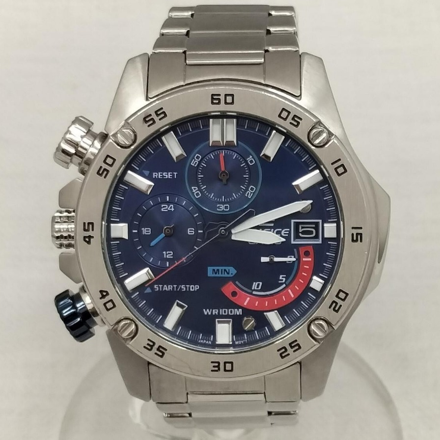 Jam Tangan Pria Choronograph Model EFR-558 silver blue - Premium