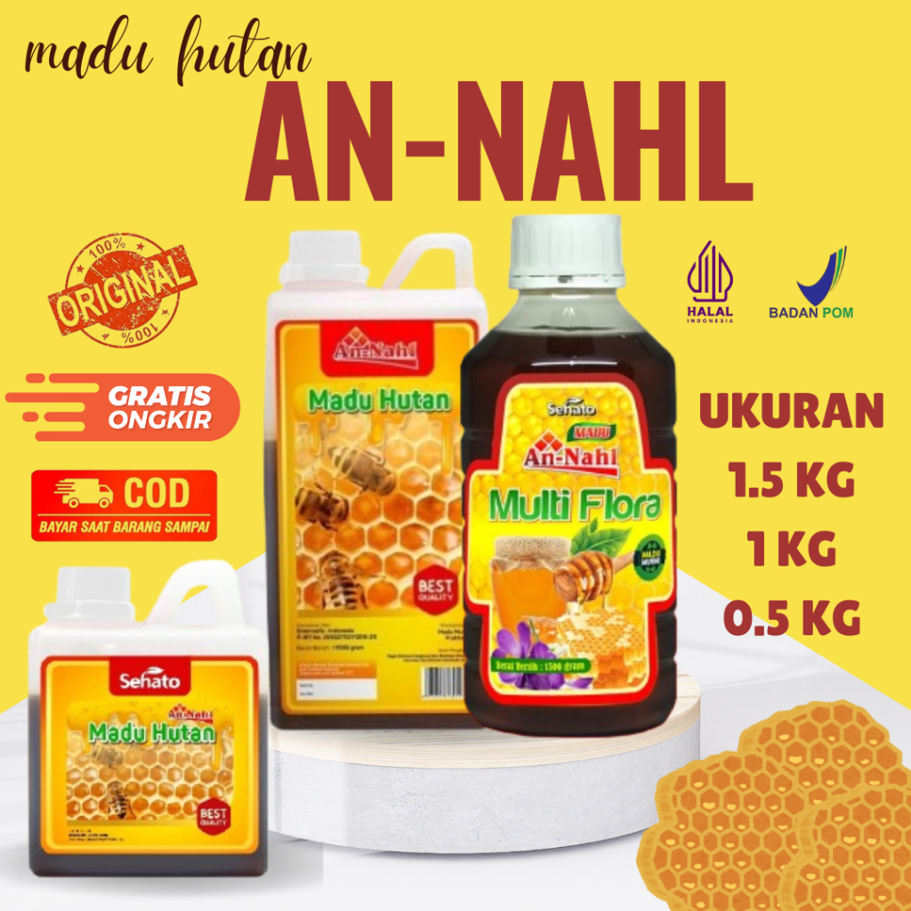 

Madu Hutan An Nahl 1kg dan 500 gram Original 100% Madu Hutan / Madu Asli 100% Original