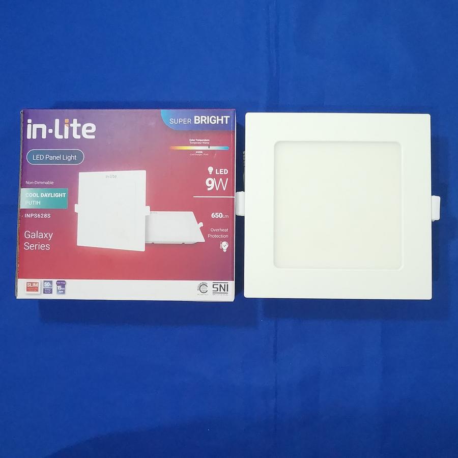 Lampu Downlight 9W Watt LED Slim Panel Inbow Tanam Segi INPS628S INLITE