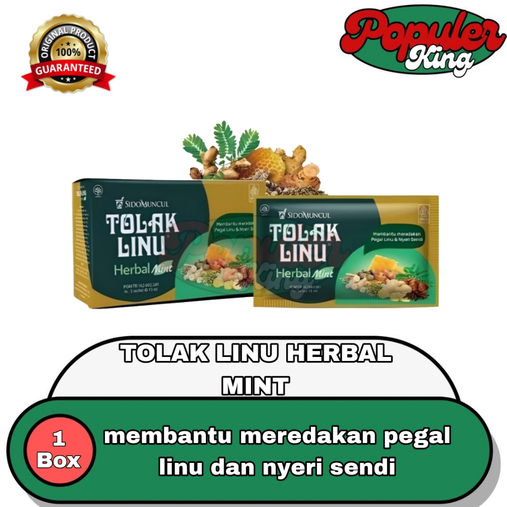 

(BOX) SidoMuncul Tolak Linu Herbal (MINT) 6 Sachet - Meredakan pegal linu dan nyeri sendi